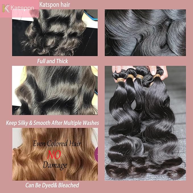 12A Human Hair Bundles 18 20 22 24 Inch Body Wave Bundles 100% Unprocessed Brazilian Virgin Hair 4 Bundles Human Hair Extensions Quick Weave Human Hair Natural Black