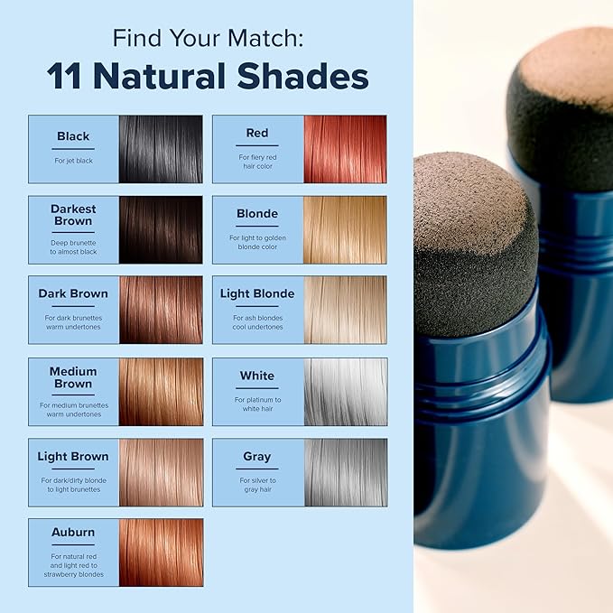 TRUHAIR Jumbo Color & Conceal Waterproof Root Touch Up Hair Color for Gray Hair Coverage - Instant Root Cover Up Hair Powder for Women & Men - Bald Spot Concealing, Hairline Filling (Red)