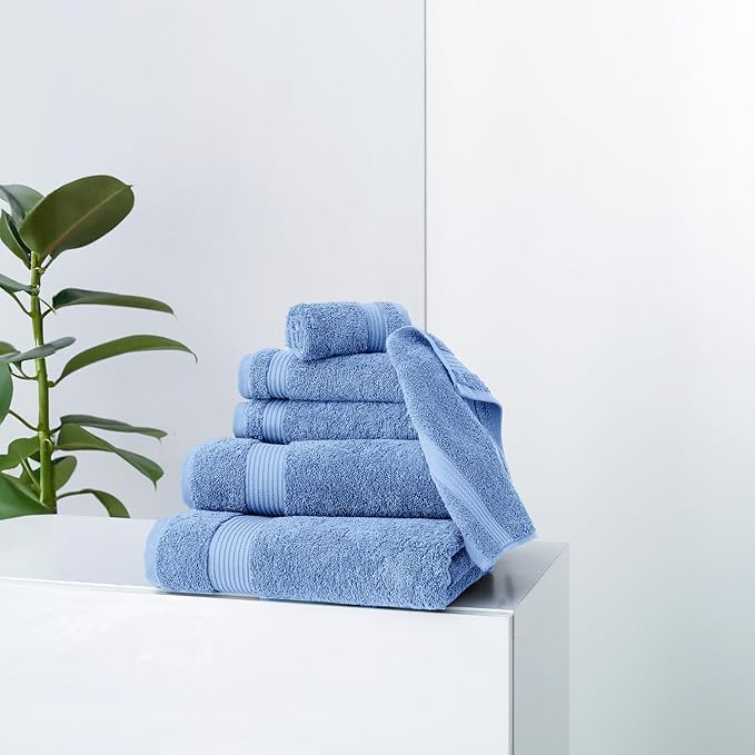 Classic Turkish Towels CTT - Premium 6 Piece Hand Towels Set, 100% Turkish Cotton, Quick Dry & Comfy Towels for Hotel & Spa, Highly Absorbent | 16"x27"(Blue)