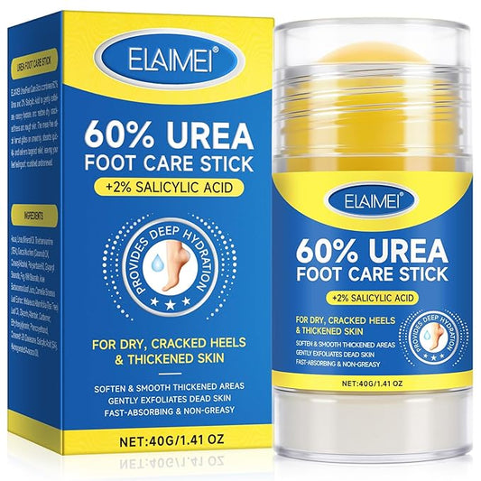 Urea Cream Stick 60% Plus 2% Salicylic Acid, Extra Strength Urea Foot Cream for Dry Cracked Heels, Callus Remover for Feet,Moisturizing Lotion for Hands, Knees,Elbows,Softens and Exfoliates Dead Skin