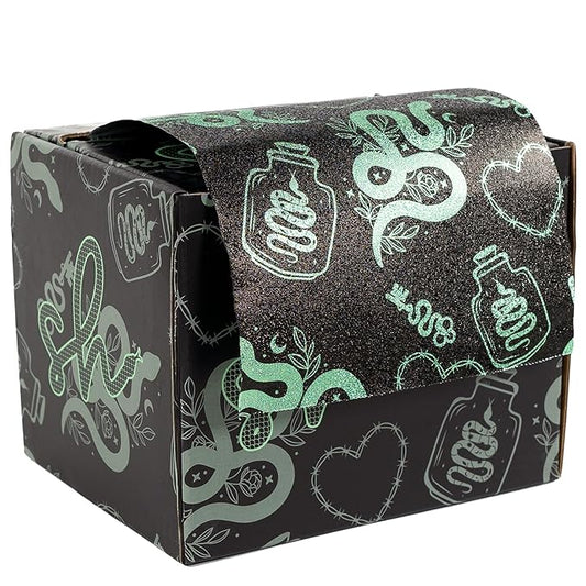 Simply Hair Hair Foil Roll – 100m Embossed Medium Weight Roll with Built-In Cutter – Custom Length Foil for Hair Dye, Highlights & Balayage - No-Slip Grip - 12.7cm - Serpent