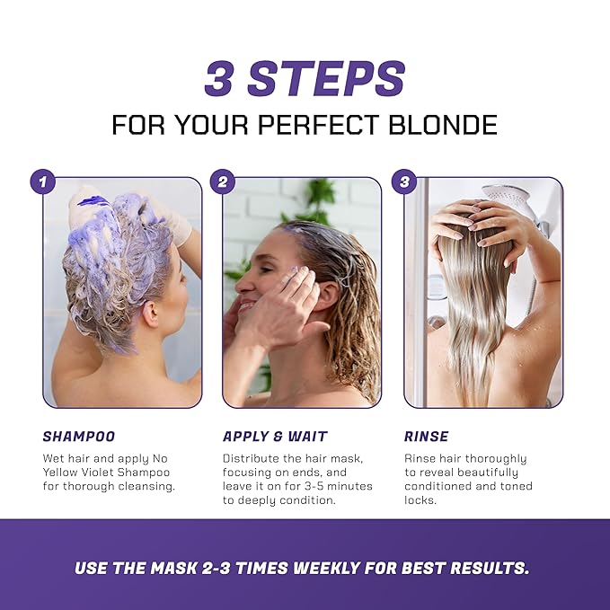 NOW BEAUTY Deep Conditioning Purple Mask - For Dry, Damaged & Blonde Hair - Regenerating, Vegan, Color Safe, Sulfate-Free - For All Genders - 16 oz