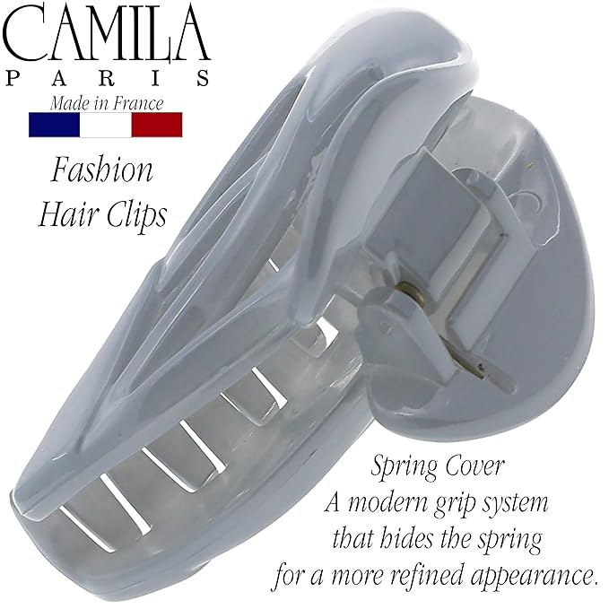 Camila Paris CP3433 French Hair Clip for Women, Small Dolphin Gray, Girls Hair Claw Clips Jaw Fashion Durable and Styling Hair Accessories for Women, Strong Hold No Slip Grip Made in France
