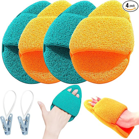 4Pcs Large Facial Sponges Set, Cleansing Puff, – 6.5x5 in Soft Face Sponge, Reusable Makeup Remover Exfoliating Pads,Daily Deep Cleansing with Drain Clip (4PCS)