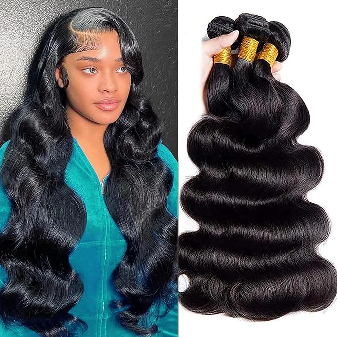 Body Wave Bundles 18 20 22 Inch Human Hair 10A 100% Unprocessed Brazilian Body Wave Bundles 3 Bundles Human Hair Natural Black Color