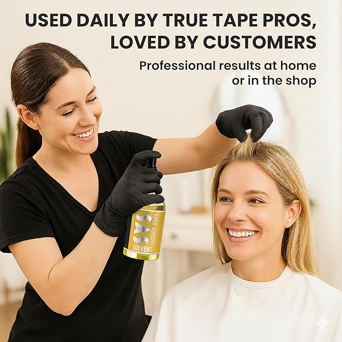 SAS Adhesive Residue Remover | Professional-Grade Cleaner for Wig & Hair Systems, Removes Wig Adhesive and Hair Glue for Wigs Residue, Gentle on Lace Glue for Wigs, Safe Non-Oily Formula | Made in USA