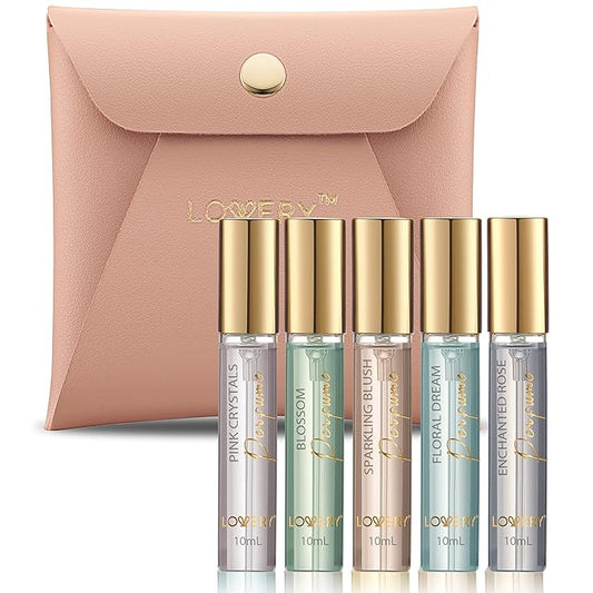 Mini Perfumes for Women - 5 Pack Floral Fragrances, 10ml Bottle Samples, Women's Perfume Sampler Set, Birthday Gifts for Her