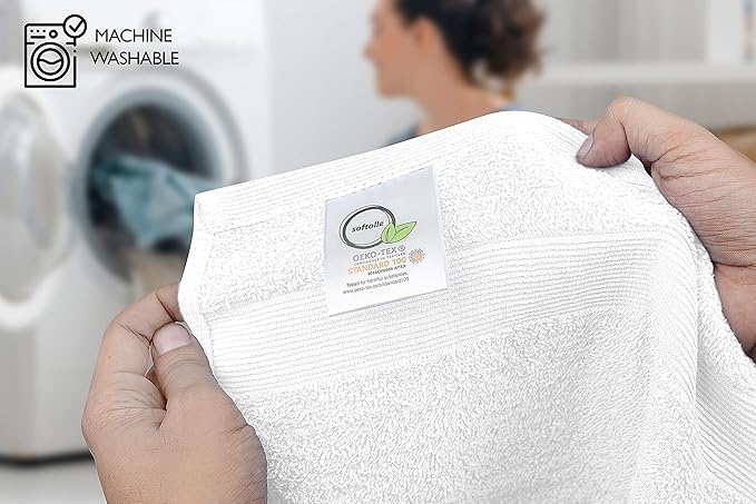 Premium Wash Cloths Pack of 12 (13" x 13") 100% Ring Spun Cotton | Luxury Washcloths | Ultra Soft Face Towels | Highly Absorbent Wash Cloths for face (White)