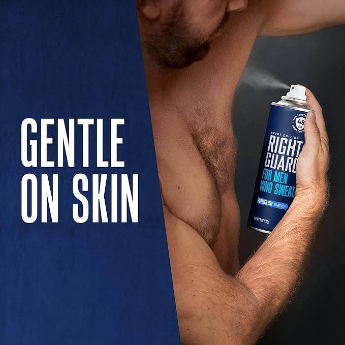 Right Guard Sport Antiperspirant & Deodorant Spray Bundle with Powder Dry & Fresh Scents, 48-Hour Odor Control, Blocks Sweat, 6 oz.