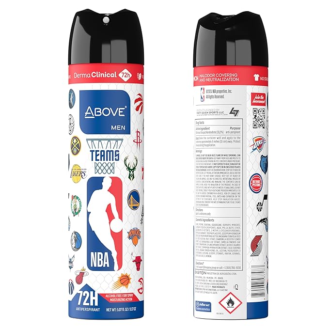 Above NBA – GOLDEN STATE WARRIORS Deodorant Gift Set – A Giftable Set for WARRIORS Fans – Antiperspirant Spray, 4 Signature Scents, 72h Protection, Dry Spray, No Stains – 5.07 oz, Pack of 4