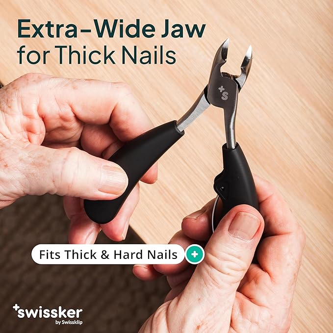 Swissker by Swissklip Toenail Clippers | Heavy Duty Toe Nail Clippers I Toenail Clippers for Thick Nails I Big Toe Nail Clippers for Thick Toenails I Heavy Duty Nail Clippers for Thick Nail