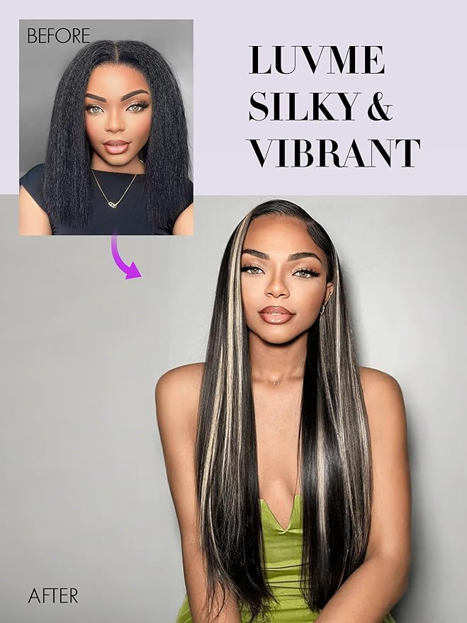 LUVME Balayage Clip in Hair Extensions, 135g 22 Inch Highlight Color Human Hair Extensions Thick Real Human Hair Clip on Double Weft Remy Hair