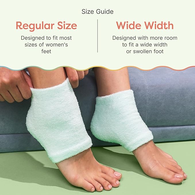 ZenToes Moisturizing Socks for Cracked Heel Treatment, Vitamin E, Olive Oil and Jojoba Oil Heel Socks, Stocking Stuffers for Women, Spa Self Care Gifts for Women (Fuzzy Mint Green, Regular)