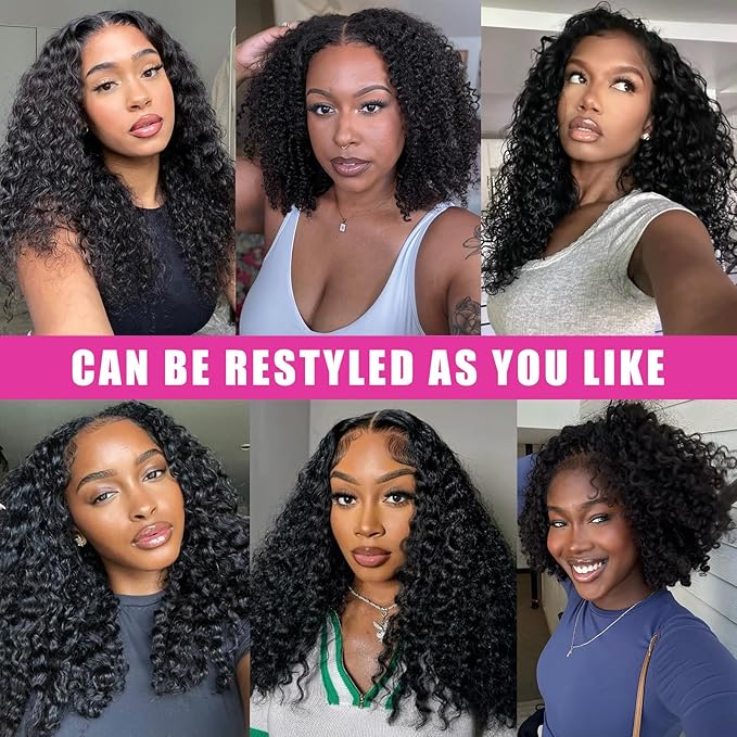 3C 4A Curly Clip In Hair Extension Real Human Hair 20 Inch Kinky Curly Clip in Hair Extensions Real Human Hair Brazilian Remy Human Hair Extensions Double Weft 8Pcs 110g Natural Black