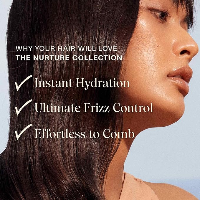 JVN Nurture Hydrating Shampoo, 10 Fl Oz, Detangles & Softens Hair, Moisture and Deeply Nourishing Shampoo, Color Safe Hair Care for Women and Men, Non-Toxic, Silicone and Sulfate Free