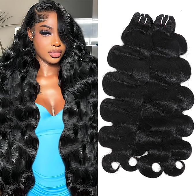 15A Raw Indian Human Hair Bundles Body Wave Bundles Human Hair,Triple Lifespan Virgin Remy Hair,No Tangle Shedding,Keep Texture Silky Soft After Multiple Washes (4 Bundles Natural Black, 14 16 18 20)