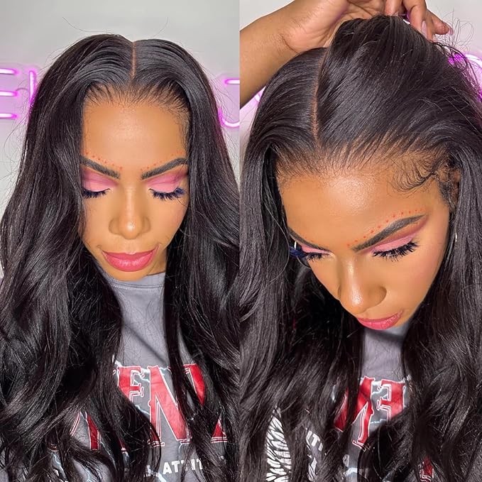 Julia Hair Bye Bye Knots Glueless Wig Yaki Human Hair Lace Wig Invisible Knots Put On and Go Pre Cut 7x5 Lace Front Wigs for Beginners Pre Bleached Pre Plucked No Glue150% Density 20 Inch