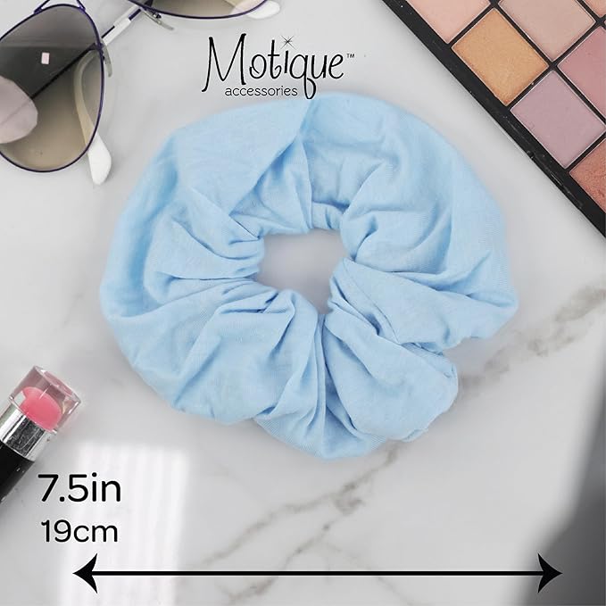 Motique Accessories Jumbo Cotton Scrunchie - Pale Blue