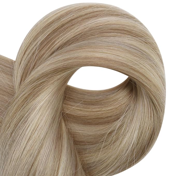 Full Shine Butterfly Weft Human Hair Extensions Colo 16P22 Blonde Highlight Human Hair Extensions For Women Genius Weft 16 Inch 80G