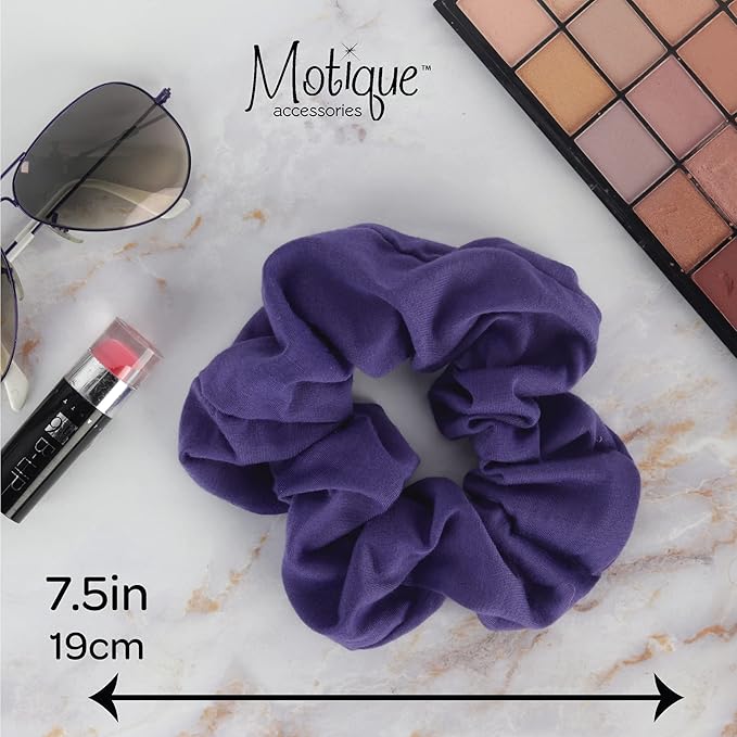Jumbo Cotton Scrunchie Hair Tie - Purple