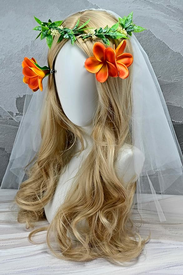 Pack of 2 Real Touch Flowers Hawaiian Flower Hair Clips Plumeria Hibiscus Hair Clips Handmade Hair Accessories for Beach Wedding Bridal Party Mother's Day Women Girls Holiday Gifts (c-825, 2pcs)