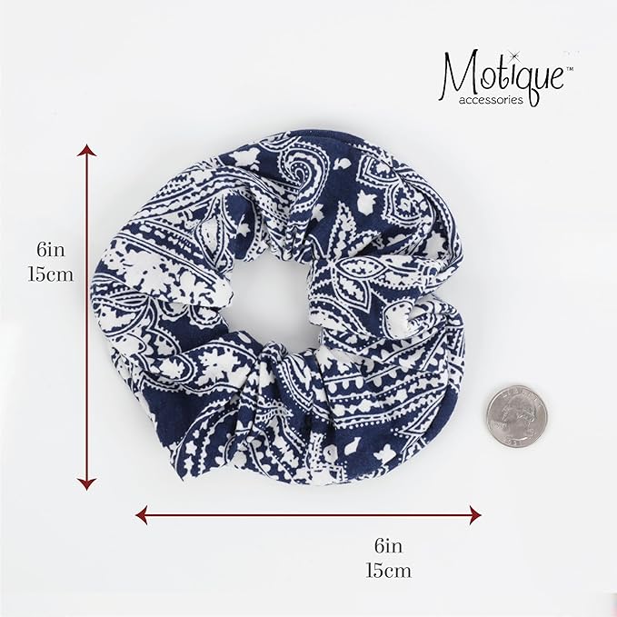 Soft Paisley Scrunchy - Dark Blue