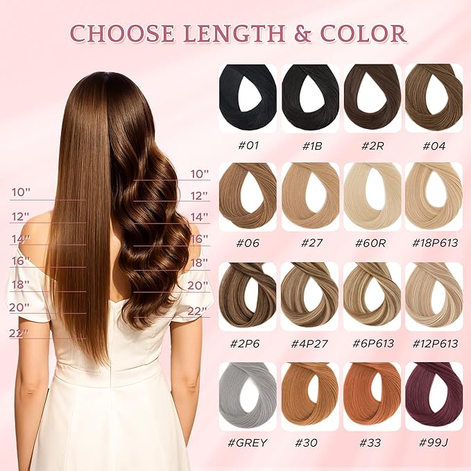 SEGO Single Clip In Hair Extensions Real Human Hair 6 Pcs Individual Clip Ins Remy Straight Soft Seamless Hairpieces for Women -14 Inch #06 Light Brown
