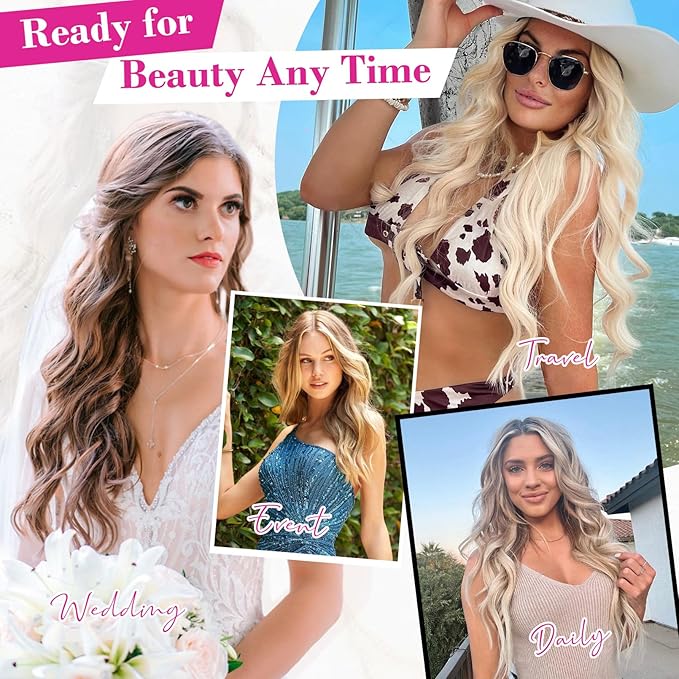 REECHO Black Hair Extensions, 20” Single Piece Clip in Hair Extensions Thick Long Beach Wavy Natural Soft Synthetic Hairpieces for Women, Natural Black