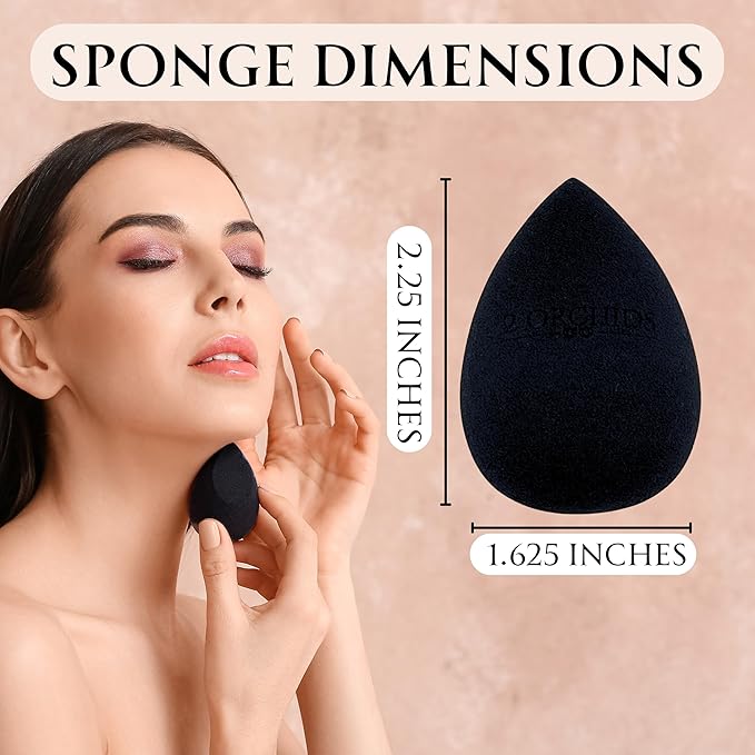 Beauty Blender Black Makeup Sponge– Premium Black Blender Foundation Applicator for Women & Teens, Versatile Face Sponge & Beauty Tool for Seamless Face Makeup and Professional Artists