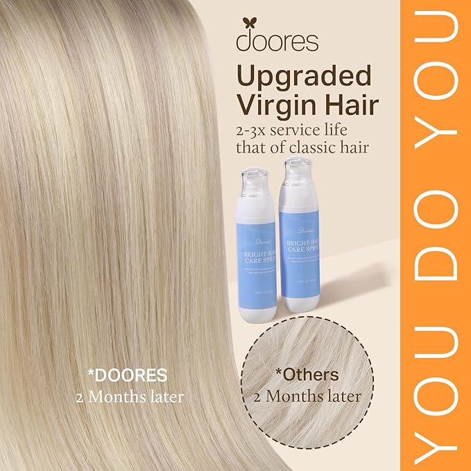 DOORES I Tip Hair Extensions Human Hair, Honey Blonde Highlight Platinum Blonde 50g/100s 16 Inch, Itip Real Human Extensions Pre Bonded Cold Fusion