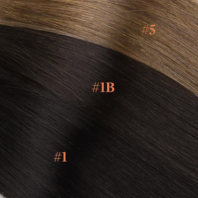 GOO GOO Invisi Edge Clip in Hair Extensions 16inch 120g 7Pcs Injected Seamless PU Clip in Hair Extensions, Virgin Real Human Hair, 5 Light Ash Brown