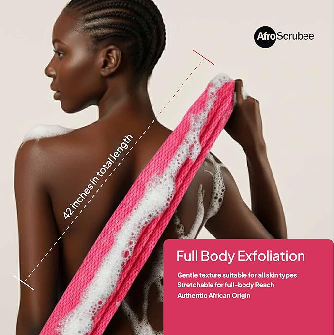 Authentic African Net Sponge Exfoliating Bath Sponge (Pink)