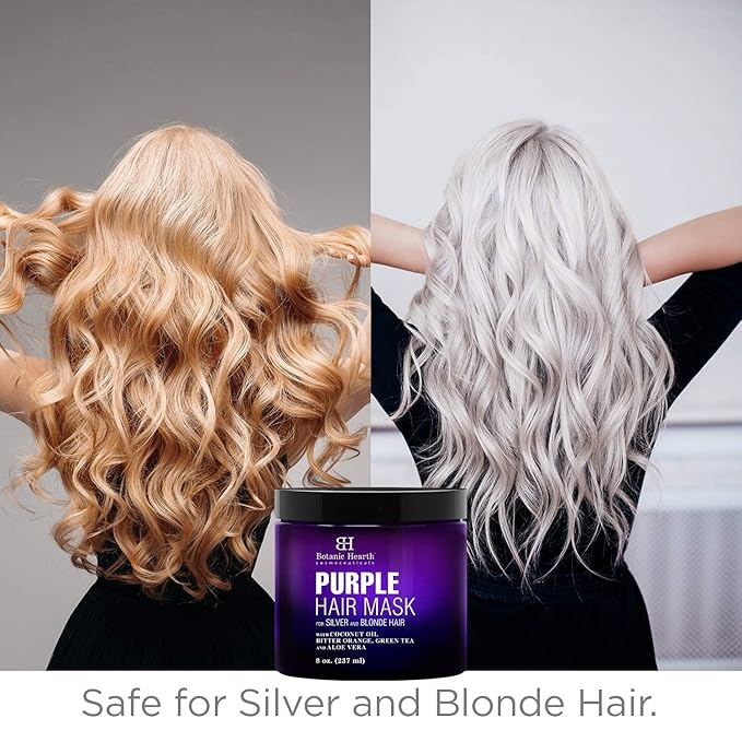 Botanic Hearth Purple Hair Mask | For Blonde, Silver And Gray Hair, Sulfate & Paraben Free | 8 Fl Oz