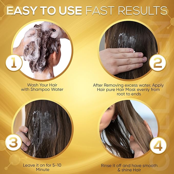 Collagen Hair Treatment Mask, for Dry & Damaged Hair, (Trataniento Para Cabella Seco y Matratados) is Keratin, Maca Essence All Cleanses Treated Hair Relaxes The Tense Scalp 8.8FL OZ,250ml
