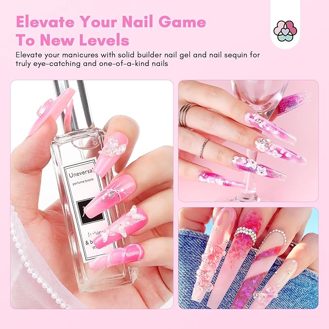 SAVILAND Solid Gel Builder: 6 Colors 3D Nail Gel No-Sticky Hand Nail Extension Sculpting Gels for Nails Art for Carving DIY at Home for Beginners