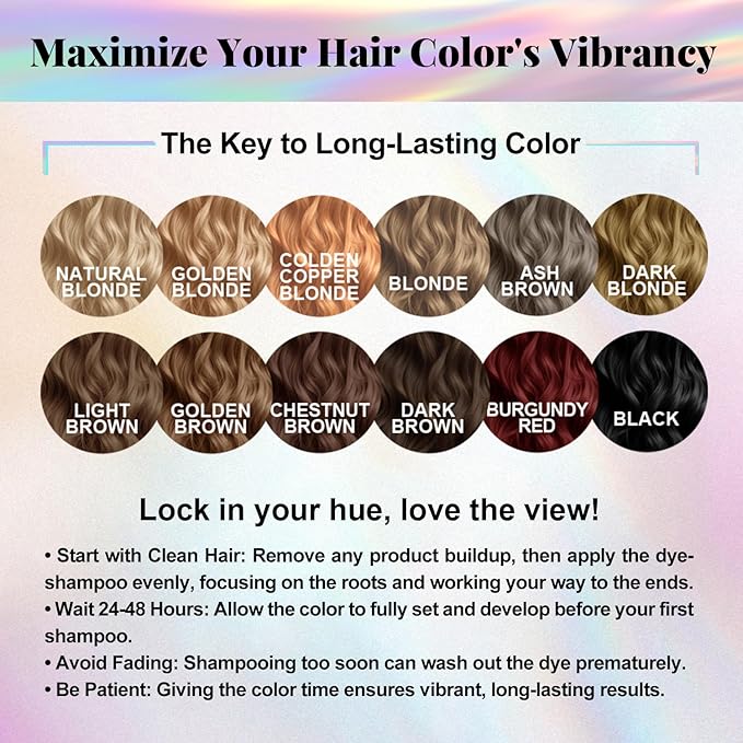 Natural Hair Dye Shampoo 3 IN 1, Gray Hair Coverage, Vegan, Ammonia-Free & Paraben-Free Hair Coloring Shampoo for Women & Men, Beard Dye for Men, Nourishing Gentle Easy to Use (ASH BROWN)