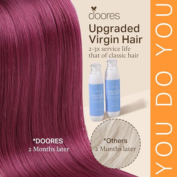 Doores I Tips Hair Extensions Real Human Hair, Burgundy Red 20 Inch 25g, Long Remy Human Hair, Extensions For Women