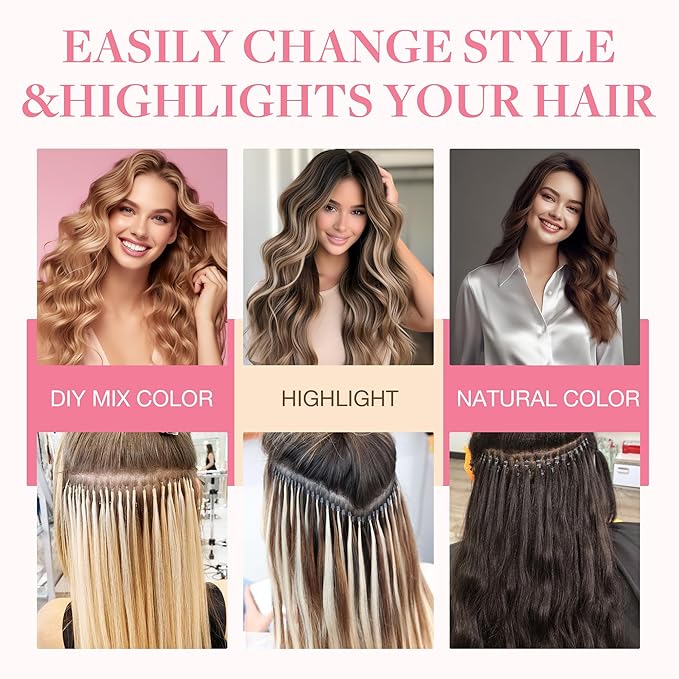 GOO GOO U Tip Hair Extensions Real Human Hair, 18inch 50g 50S, Hot Fusion U Tip Hair Extensions, Invisible Remy, 1C Mocha Brown