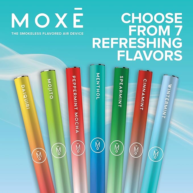 MOXE Natural Mojito Air Inhaler | Non Electric Long-Lasting Flavored Air Refreshing Support | Oral Fixation Peppermint, Lime, Bergamot & Menthol Essential Oils, Craving Relief - 3 Pack