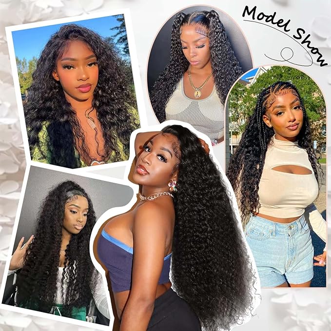 12A Brazilian Deep Wave Human Hair Bundles 18 20 22 Inch Brazilian Deep Curly Bundles Human Hair 3 Bundles 100% Unprocessed Virgin Weave Natural Black Extensions For Women