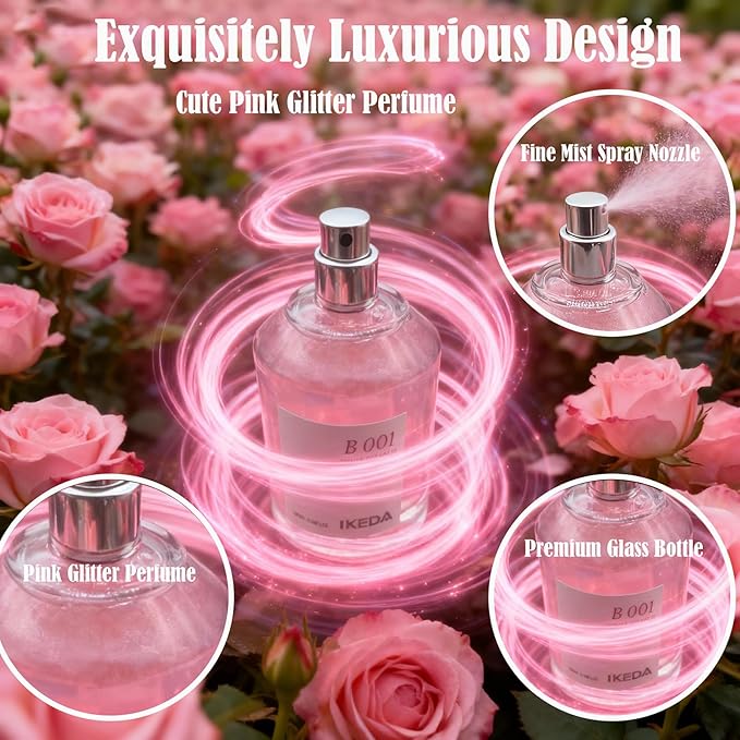 Women Perfume,Eau de Parfum 100ml Mini Bottle Long Lasting Fragrance, Jasmine,Rose,Myrtle Sandalwood Scents for Girl (Pink Meet)