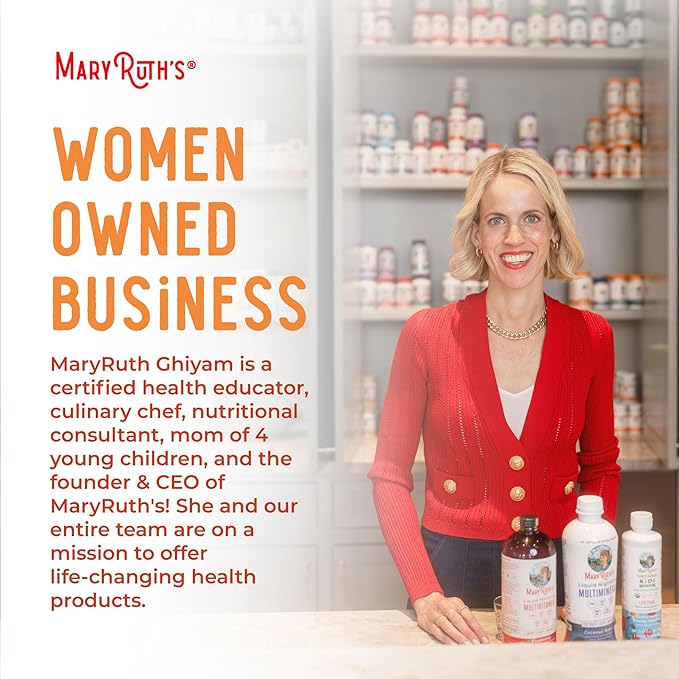 MaryRuth's Liquid Multivitamin+Hair Growth | Clinically Tested for Thicker Hair & Facial Wrinkles in Women | Biotin 10000mcg | Lustriva Hair Growth Supplement | Skin Care | Age 18+ | 30 Fl Oz