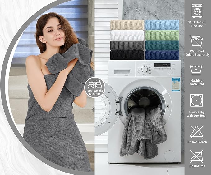 Grey Hand Towels Set 2 Pack-16“x31”,Ultra Soft Microfibers Bathroom Towel Set Highly Absorbent Quick Dry Luxury Premium Towel Lightweight Durable Hand Towel Collection for Hotel Spa Gym Kitchen