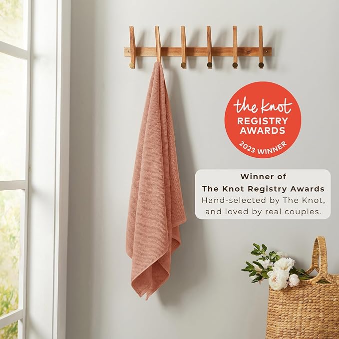 Great Bay Home Pink Hand Towel Set – 100% Cotton 6-Pack 26"x16", Absorbent & Quick-Drying, Soft & Durable