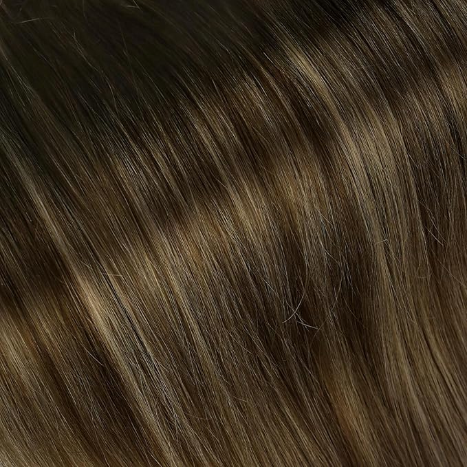 Full Shine U Tip Hair Extensions Human Hair 16 Inch 50 Grams Color 2 Dark Brown Fading to 3 Medium Brown Highlight 27 Blonde Ktip Human Hair Extensions Natural Soft Remy Hair