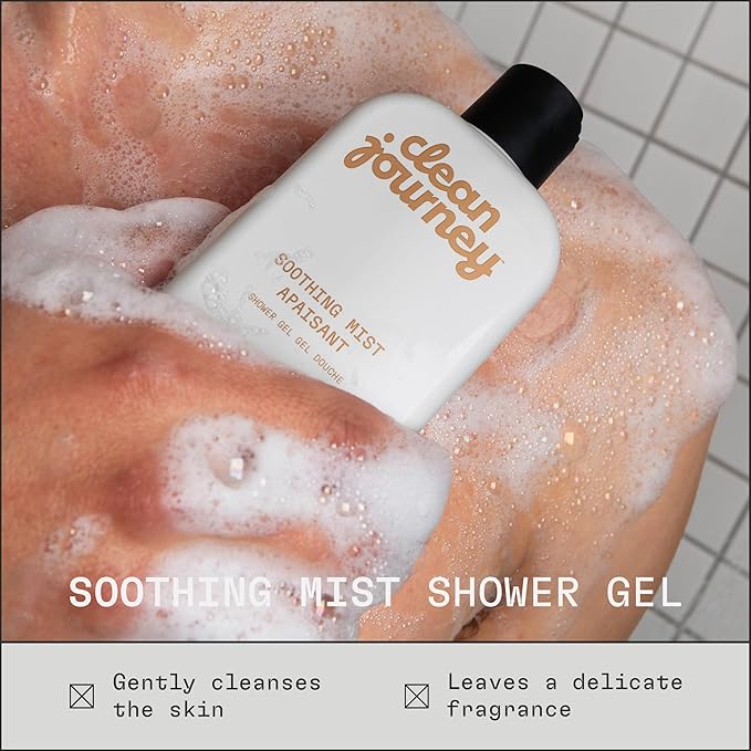 cleanjourney Body Wash, EWG Verified Shower Gel with Niacinamide and Glycerin, Clean Ingredients, Vegan, Soothing Mist, Golden Vanilla, 12 Fl Oz