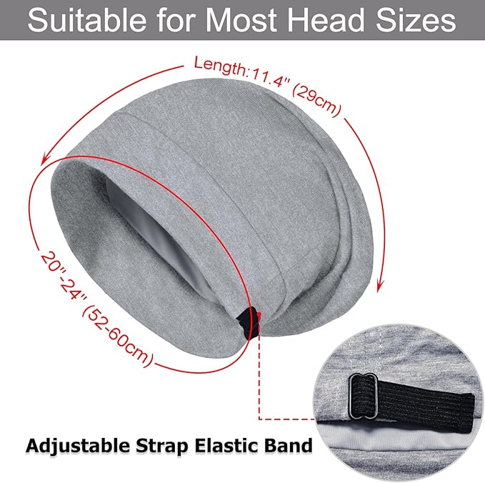 Sleep Cap Bonnet for Sleeping Black Women Men, Adjustable Cooling Lining Bonnets for Curly Hair Wrap Braids Beanie Night Hat