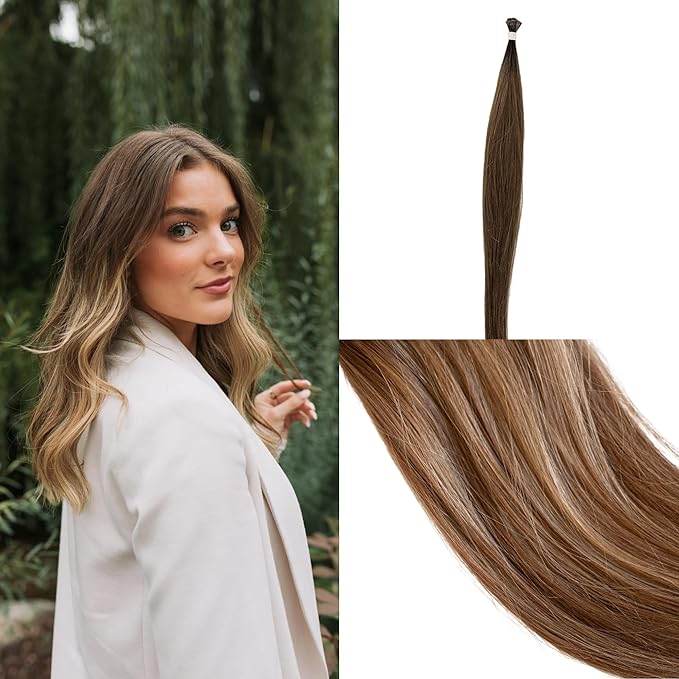 100% Real European Human Hair Keratin Bond Extensions 20" Milk Chocolate Brunette #8