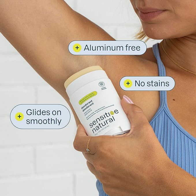 ATTITUDE Deodorant for Sensitive Skin, Aluminum Free & Baking Soda Free, Gentle & Vegan, Long-Lasting Odor Protection, Unscented, 2.64 Oz