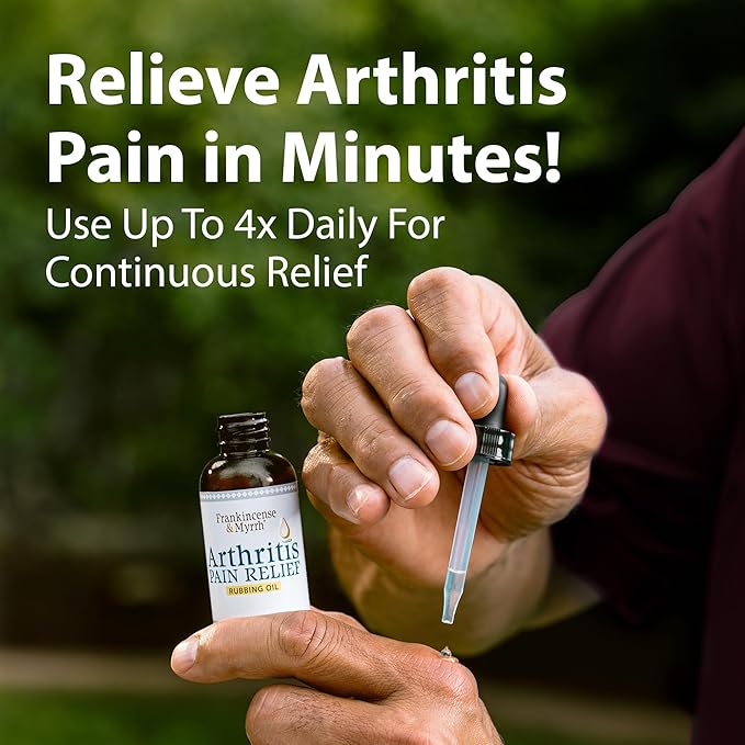 Frankincense and Myrrh Arthritis Pain Relief Rubbing Oil – Arthritis Pain Reliever with Frankincense Essential Oil for Sciatica, Lower Back, Neck, Hands, Knees, Joints and Shoulders, 2 fl.oz. - 2 Pack